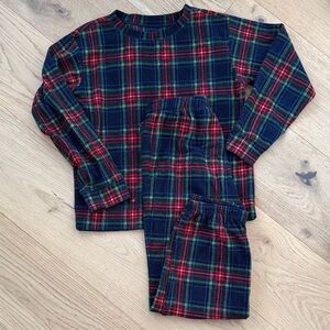 GAP Kids sz 8 Plaid Pajama Set - Navy and Red fleece warm
